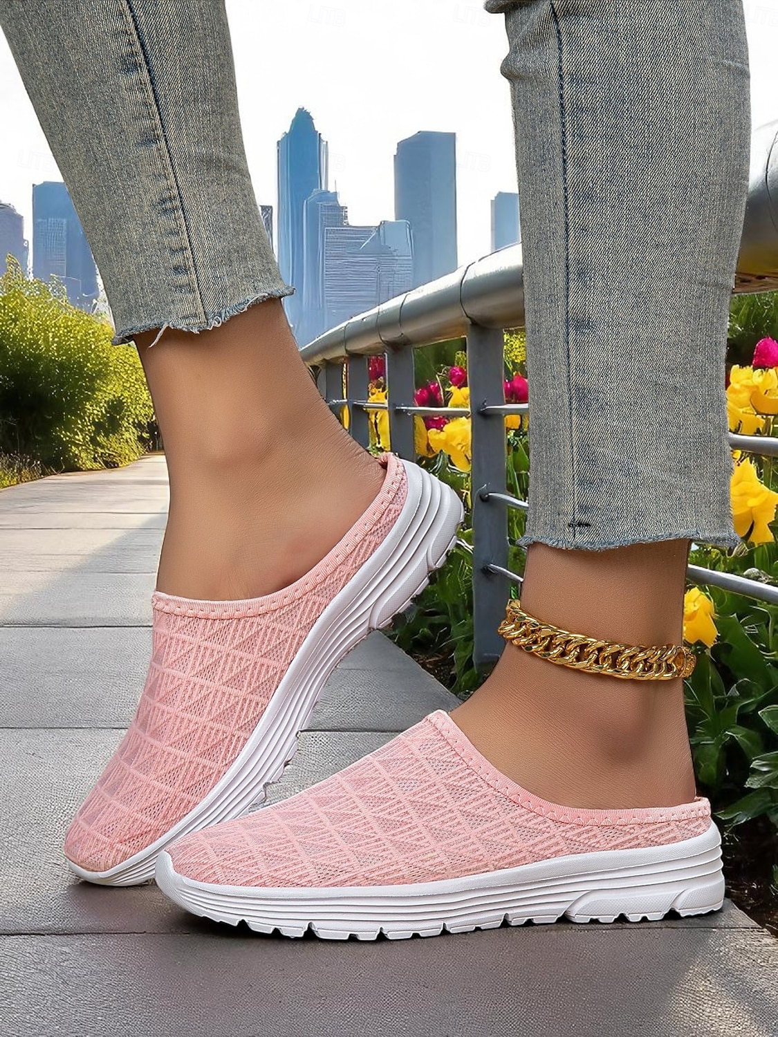 Rosa nettingsko til dame – lette, pustende mullesneakers for utendørs trening, bypendling og uformelle reiser 2026 - $18.99 –P2