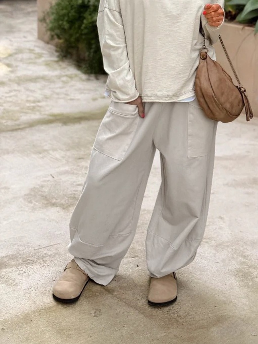 Per donna Chinos Vacanza Moda Streetwear Lunghezza intera Vita Alta Semplice Tasca Fascia Elastica Comodo Morbido Confortevole Micro-elastico All'aperto Streetwear Giallo Rosa Grigio Estate Primavera del 2025 a $26.99 –P12