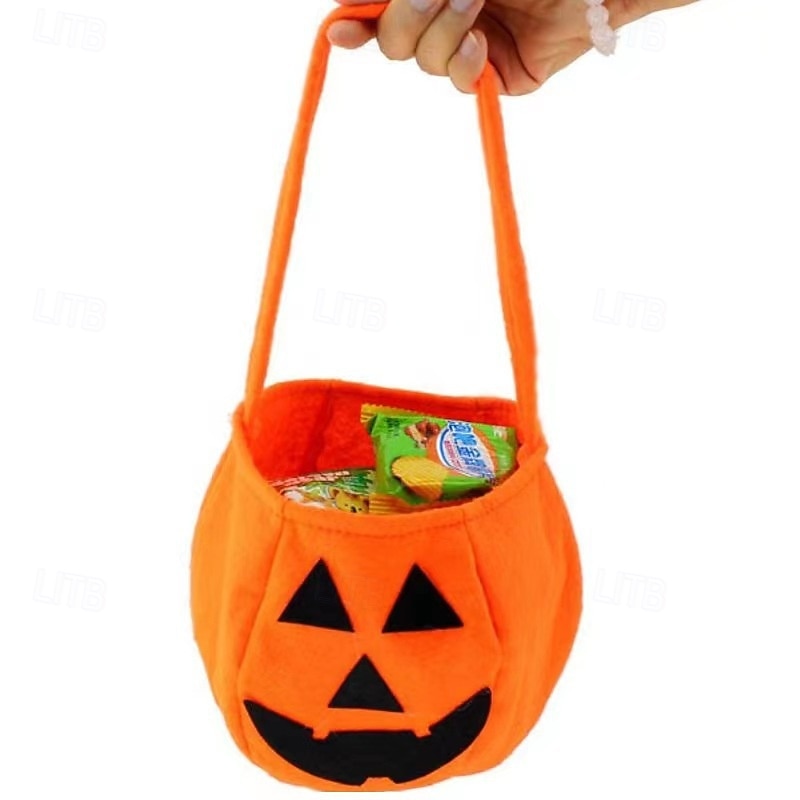 Τσάντα δώρου με κολοκύθες για το Halloween για παιδιά, τσάντα tote με γλυκά για κέρασμα ή trick or treat, μη υφασμένη τρισδιάστατη τσάντα δώρου jack-o'-lantern με πρόσωπο φαντάσματος κινουμένων 2025 - $6.49 –P3