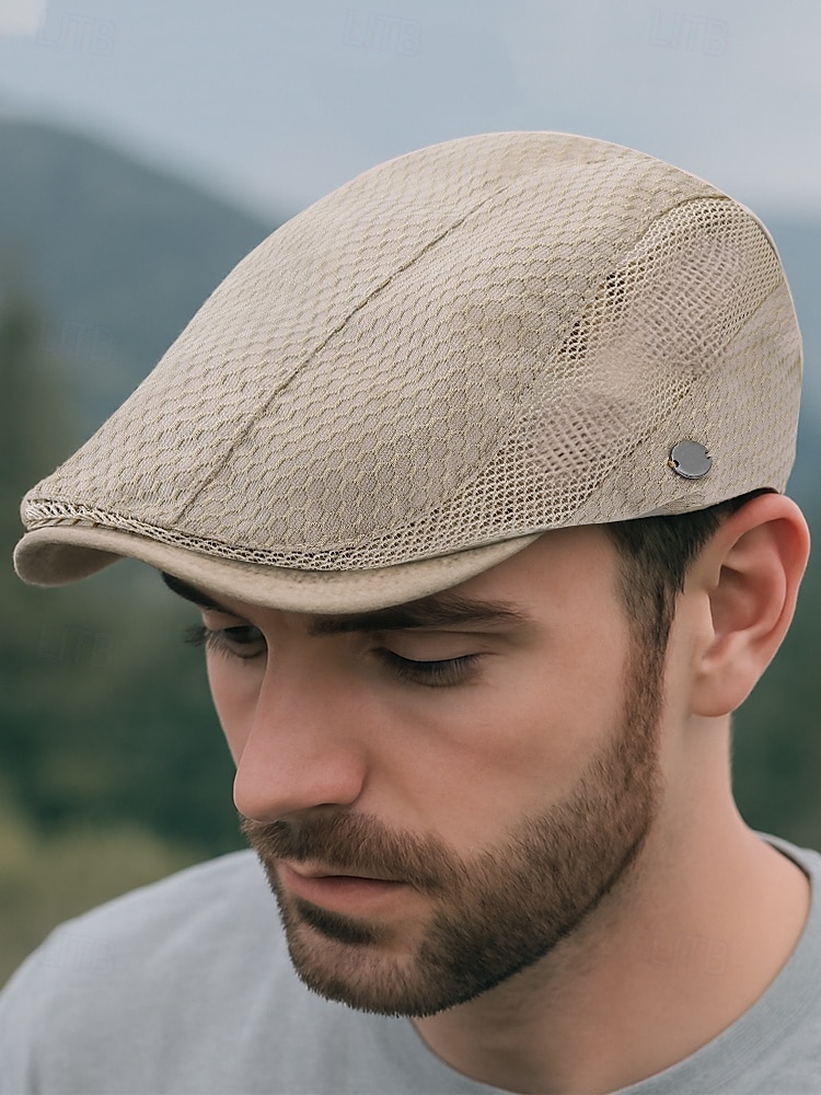Casquette plate en maille pour homme avec sangle réglable – chapeau gavroche d'été respirant et léger pour les activités de plein air, les tenues décontractées et l'utilisation quotidienne de 2025 ? $14.99 –P1