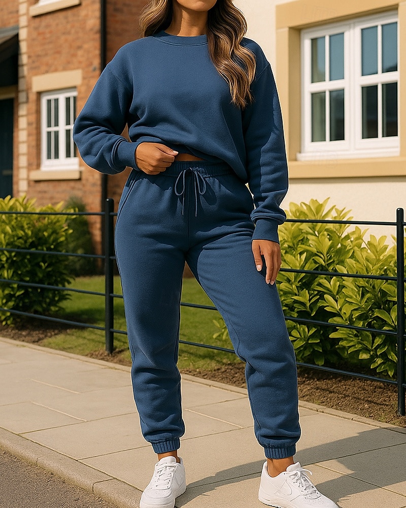 Per donna Tuta da Ginnastica Pantaloni da Tuta Felpa pullover Tasca Tinta unita Completo Abbigliamento Primavera Autunno Nero Bianco Palestra Allenamento Corsa Antivento Manica Lunga Sport del 2026 a $31.99 –P6