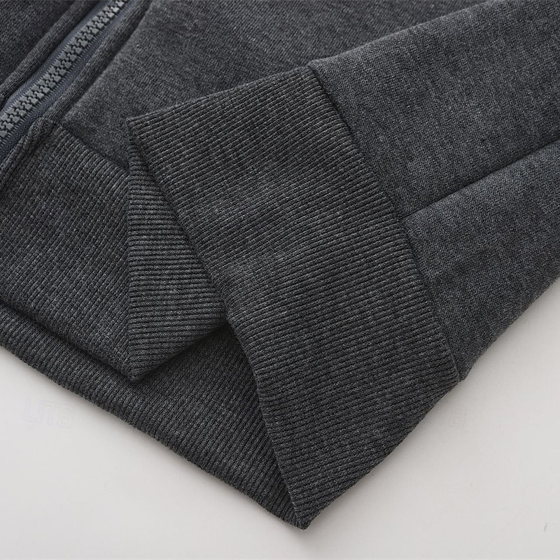 Per uomo Felpa con cappuccio Felpa con cappuccio a zip intera Rosso e nero Nero Rosso Grigio chiaro Grigio scuro Con Cappuccio Blocco di colori Patchwork Sport & Outdoor Quotidiano Ferie Poliestere del 2025 a $23.99 –P16