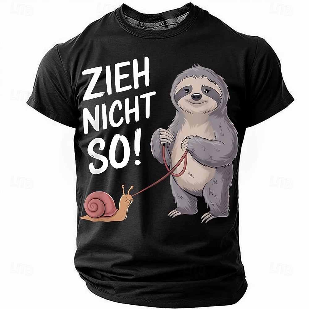Men's Funny Graphic T-Shirt | Sloth Snail "Don't Pull So Much!" German Humor Lifestyle Tee 2026 - $19.49 –P1