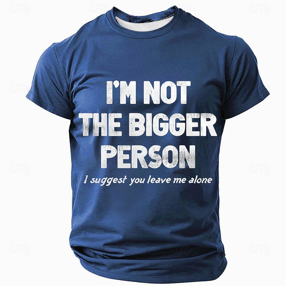 Camiseta gráfica divertida para hombres - "No soy la persona más grande te sugiero que me dejes solo" lema camiseta casual de manga corta 2026 - $19.49 –P4