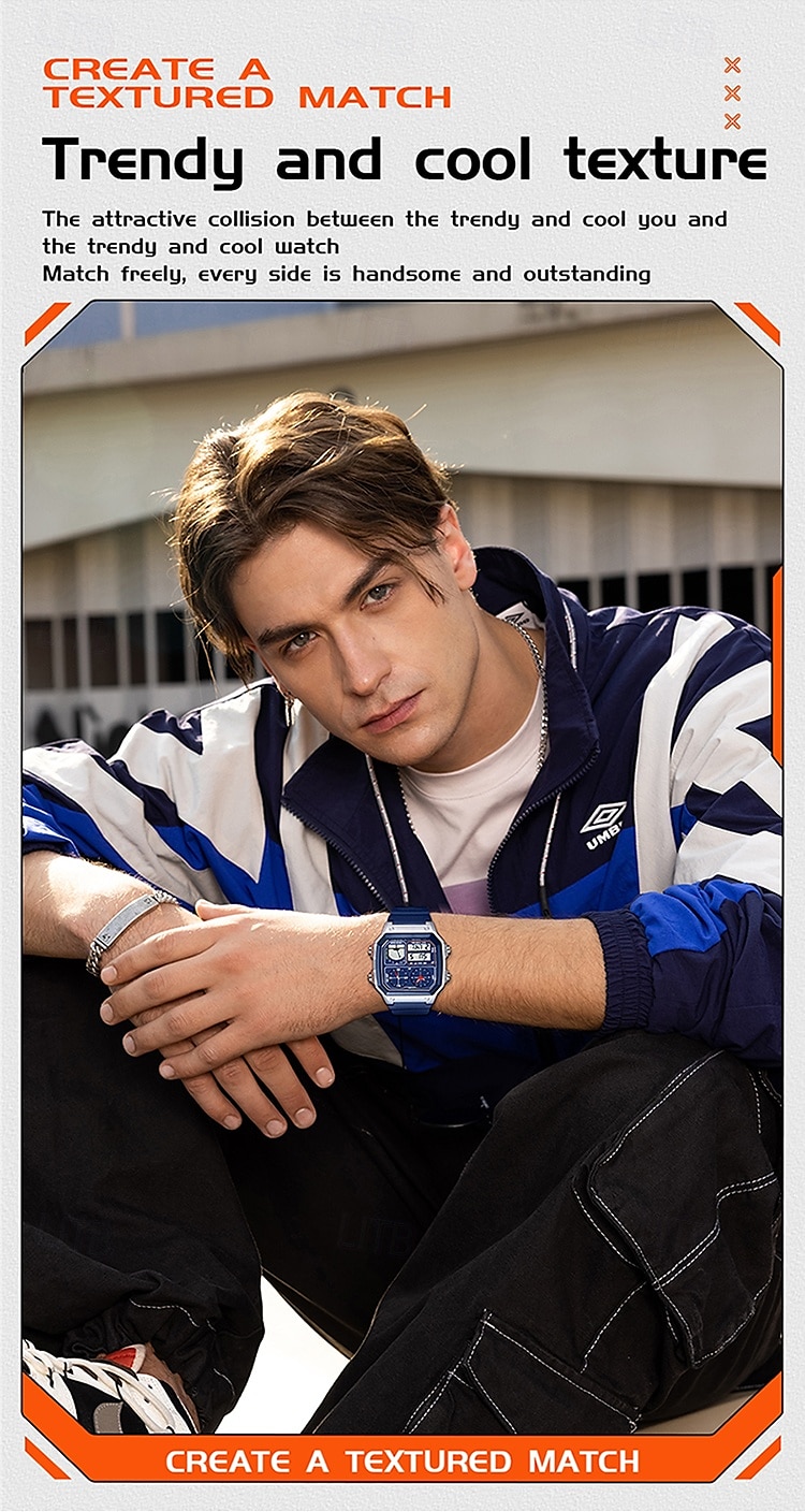 SANDA Men Digital Watch Outdoor Fashion Casual Wristwatch Luminous Stopwatch Alarm Clock Three Time Zones Steel Silicone Gel Watch 2025 - $31.99 –P3