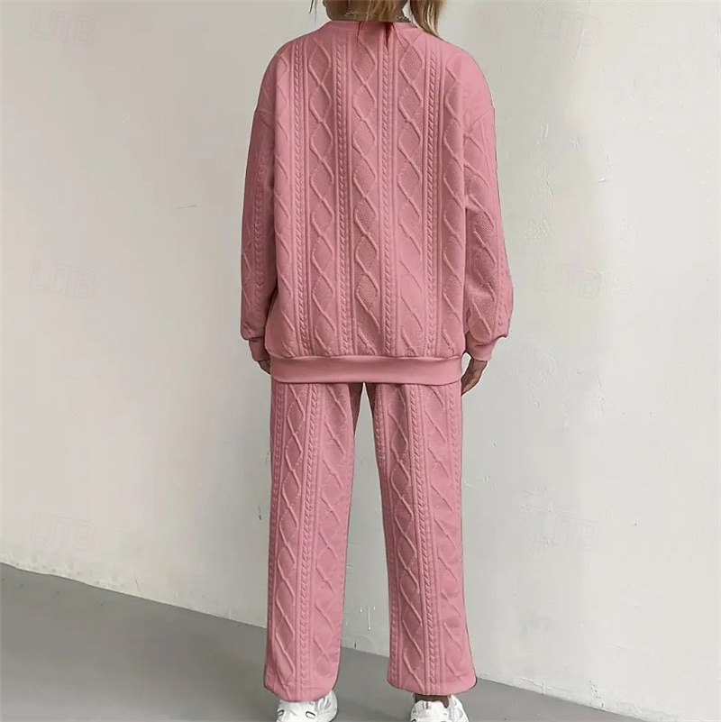 Mulheres Moletom Suéter Conjunto de Roupa Atlética Bolsos Cor Sólida Conjuntos Outono Inverno Preto Branco Academia Exercite-se Esportivo Térmico / Quente A Prova de Vento Macio Manga Longa Esporte de 2026 por $47.99 –P8