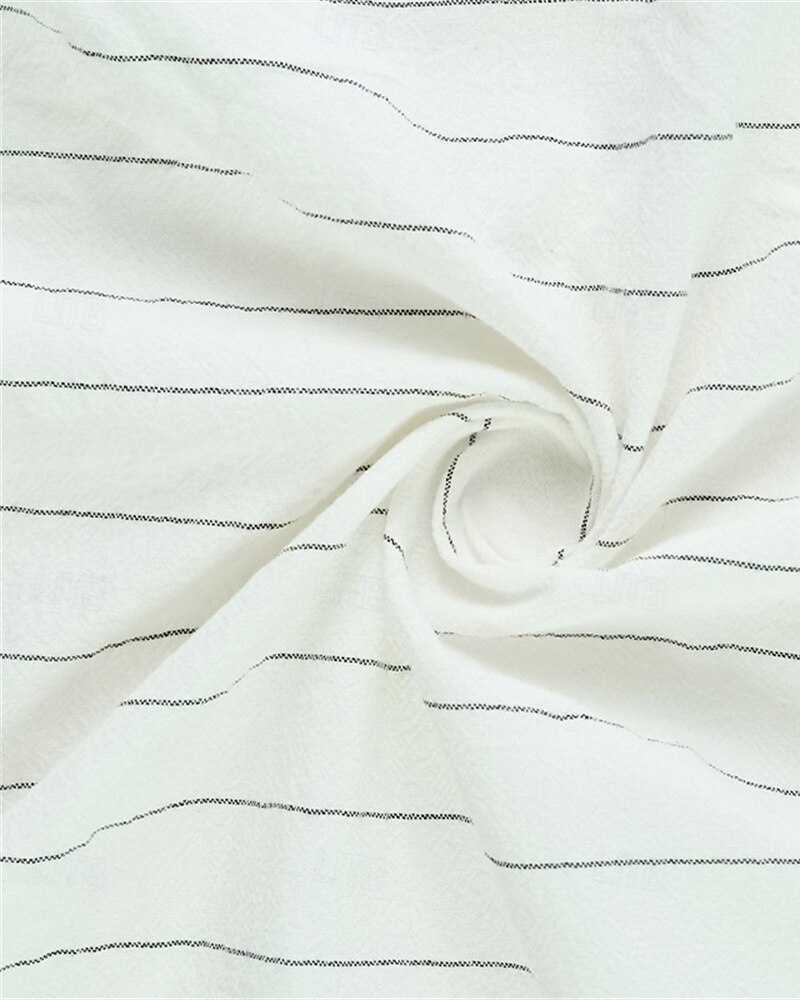 Per uomo Camicia Camicia di lino Camicia casual Camicia con Bottoni Camicia di cotone A righe Vacanza Camicia hawaiana Nero Bianco Blu marino Cachi Manica Lunga Con Cappuccio Primavera Autunno del 2025 a $23.99 –P7