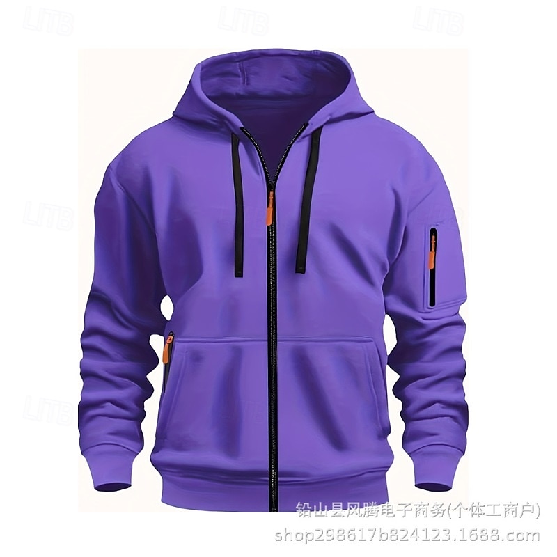 Herren Kapuzensweatshirt Schwarz Weiß Wein Armeegrün Rote Mit Kapuze Einfach Reißverschluss Farbblock Sport & Outdoor Lässig Täglich Polyester Cool Lässig sportlich Frühling & Herbst Bekleidung 2025 - $23.99 –P11