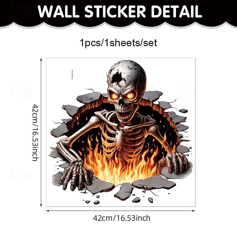 Halloween 3D Wall Sticker Zombie Breaking Wall Decal, Scary Self-Adhesive PVC Horror Wall and Floor Stickers for Bedroom Living Room Halloween Party Decoration 2026 - $9.99 –P11