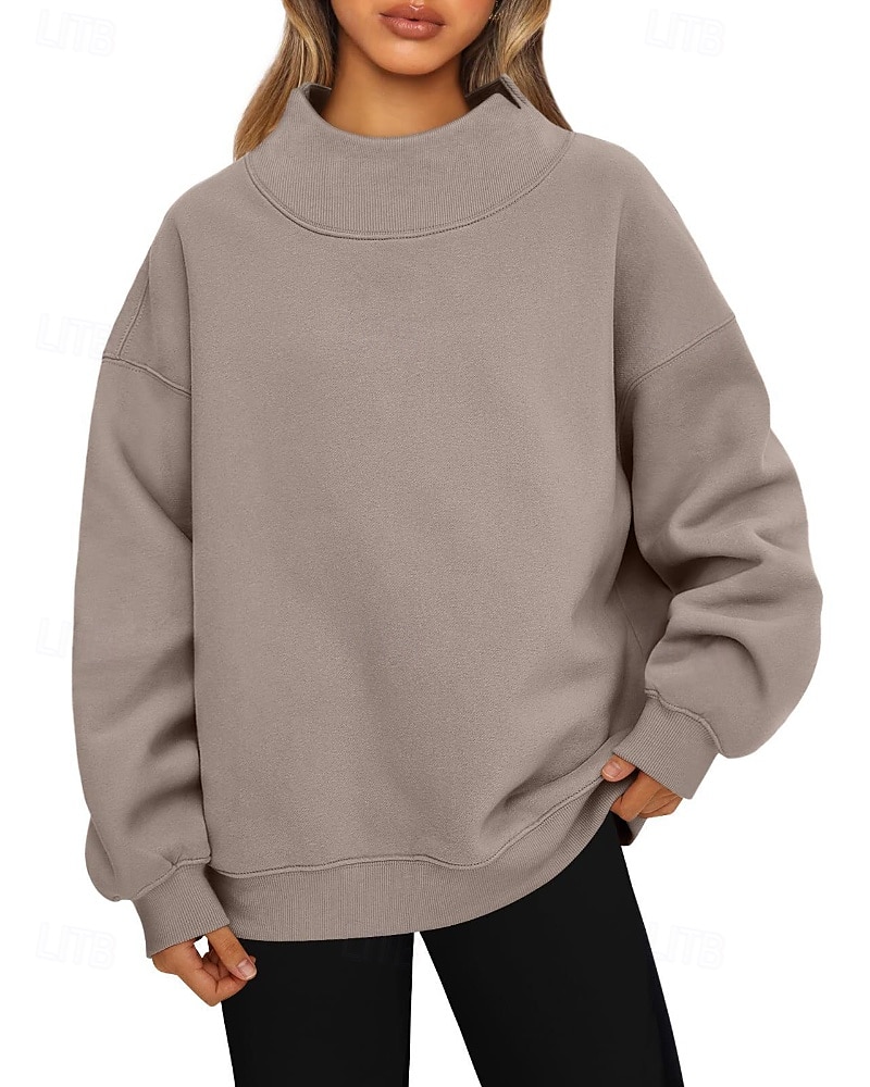 Női Blúz Sima Modern Hosszú ujj Körgallér Normál felsők Szabadság Alkalmi Fekete Fehér Arcpír rózsaszín Világosbarna Barna Ősz Tél 2025 - €23.99 –P1