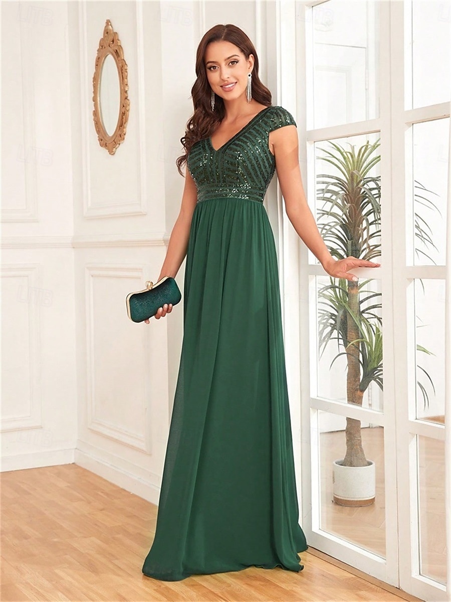 Vestidos Quinceanera A-Line Vestido Elegante Formal Comprimento de Chão Sem Mangas Decote V Chiffon Costas em V com Pregas de 2025 por $99.99 –P12