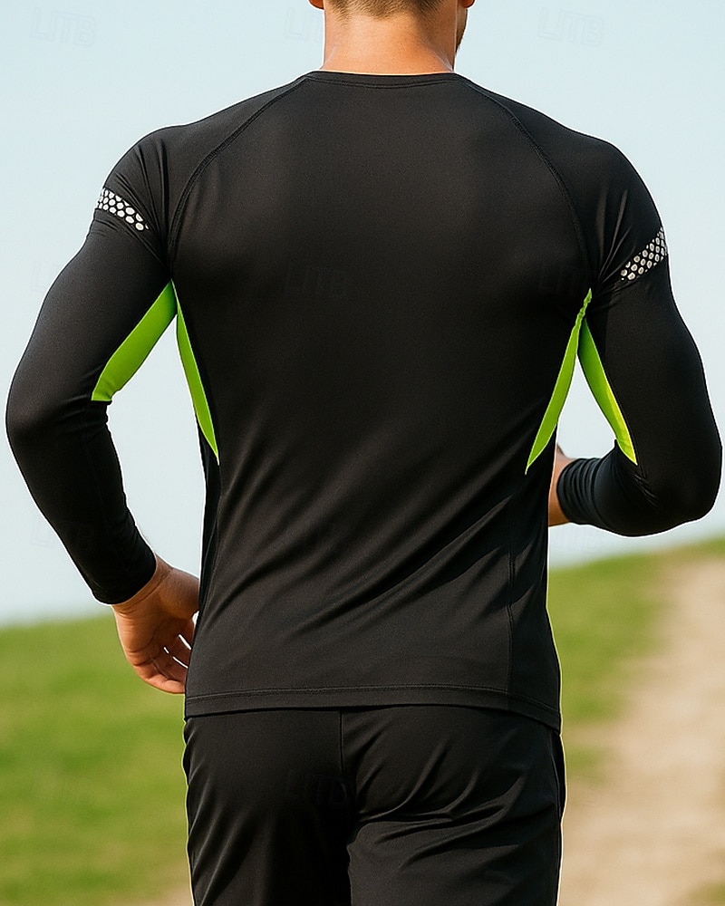 Férfi Majica za trčanje Teniszing Vékony Hosszú ujj Póló Légáteresztő Gyors szárítás Könnyű Elasztikus Tenisz Golf Futás sportruházat Sportruházat Színes Zöld Szürke 2025 - $13.99 –P2