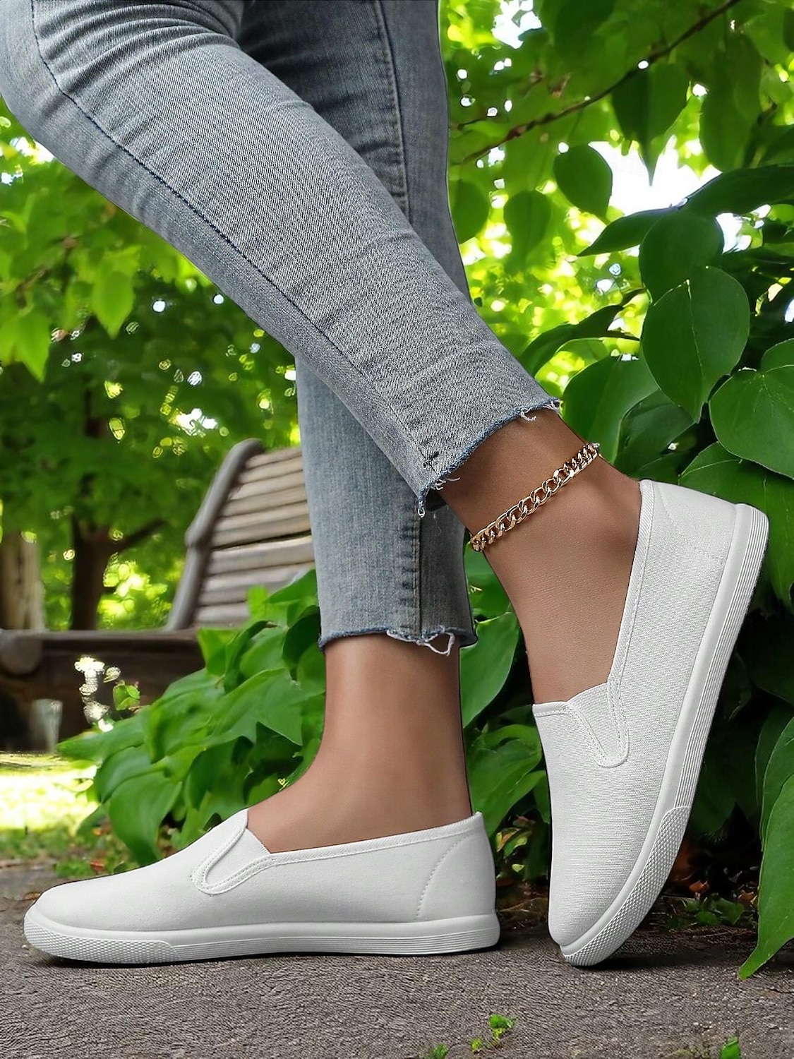 női vászon bebújós tornacipők – könnyű, minimalista lapos cipők mindennapi ügyintézéshez, parkban sétáláshoz és hétvégi villásreggelihez 2026 - $18.99 –P1