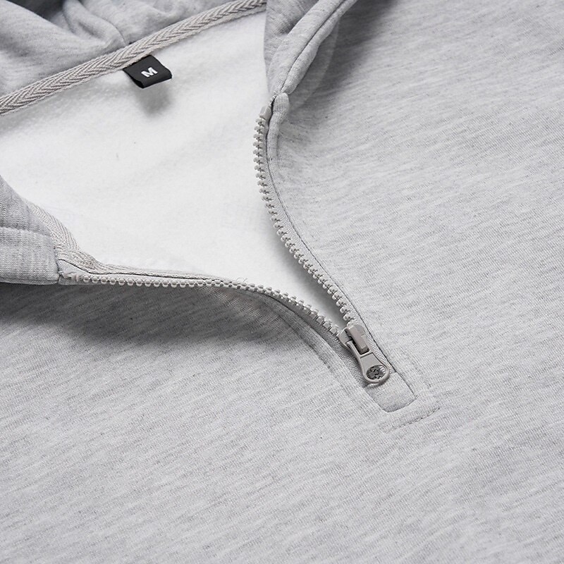 Per uomo Felpa con cappuccio Felpa con cappuccio e zip corta Felpa con cappuccio in pile Nero Grigio Con Cappuccio Mezza zip Semplice Con zip Zip a un quarto Sport & Outdoor Casuale Quotidiano del 2025 a $27.99 –P5