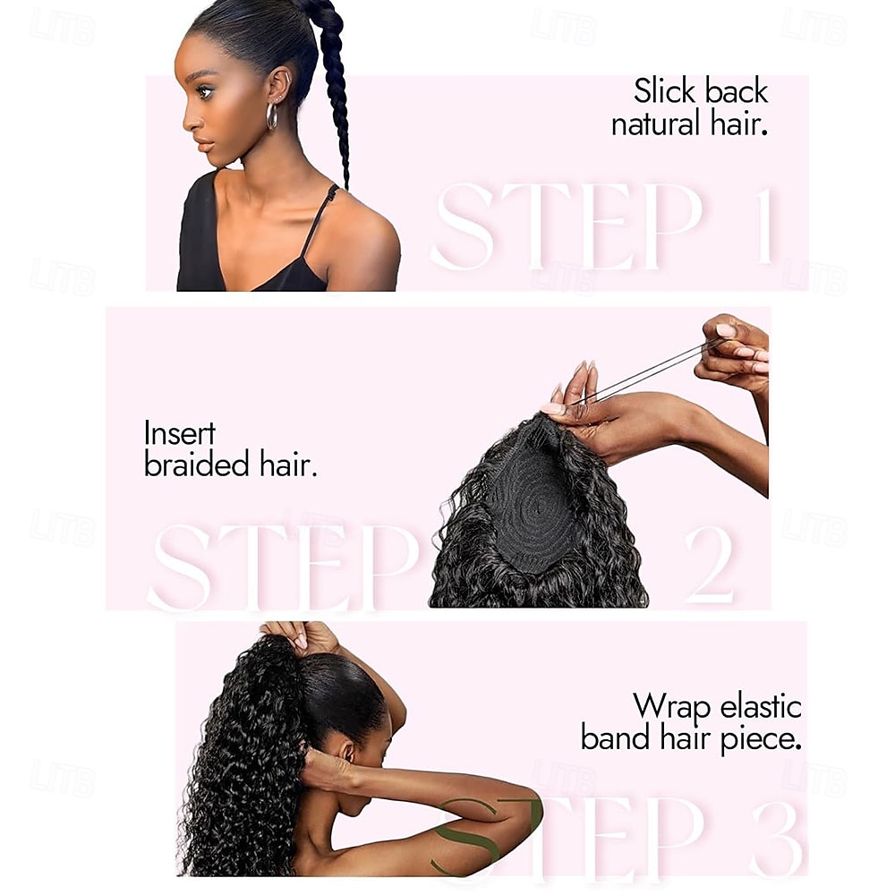 Ponytail Extension 8 Inch Short Wavy Curly Ponytails Drawstring Ponytail for Black Women Jet Black Pony Tails Hair Extensions Synthetic Hairpiece for Daily Use 2025 - $19.49 –P2