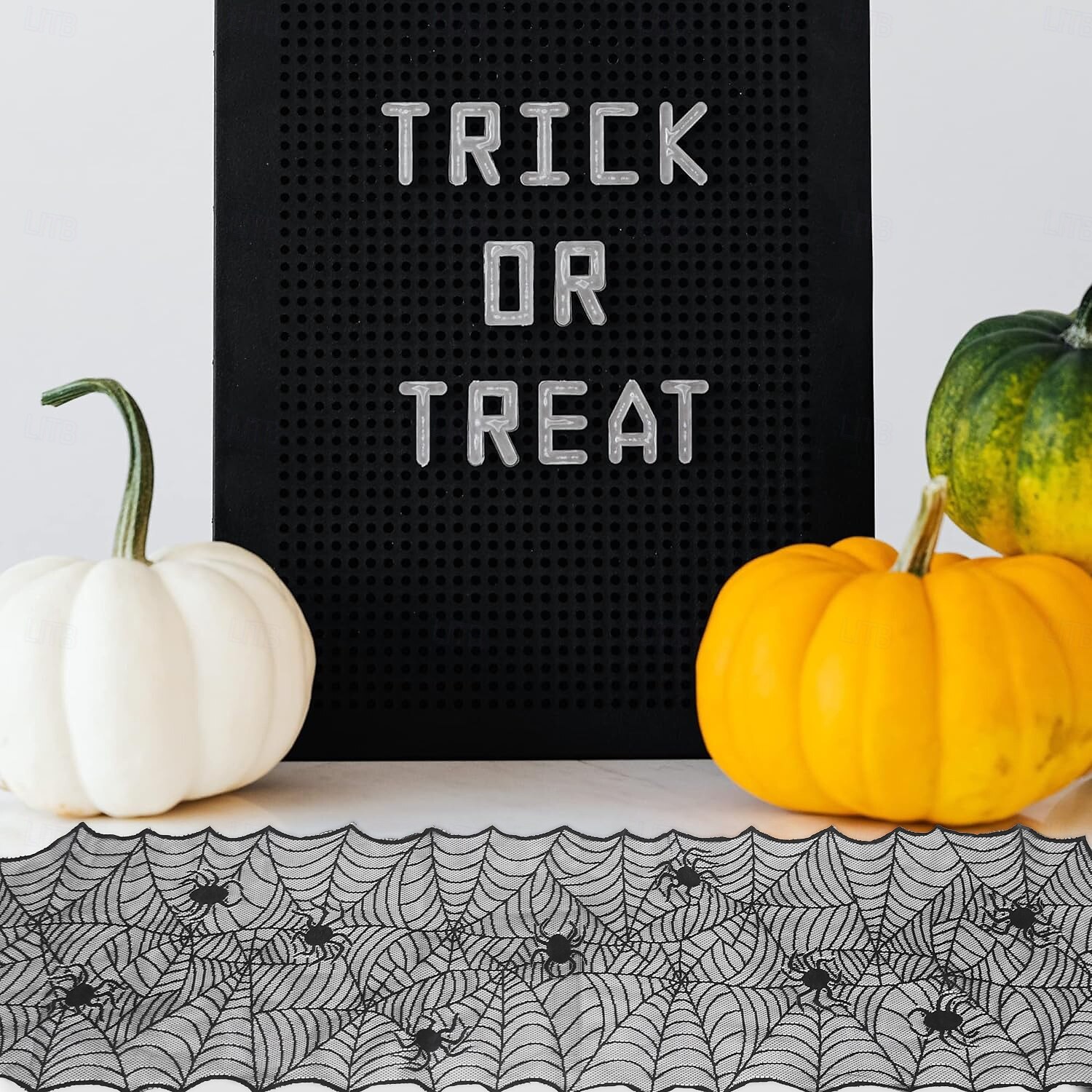 1 stuk Halloween polyester tafelkleed tafelloper - eigenzinnig spinnenweb kantontwerp voor gotische decoratie bij feestdagen, donkere servetten om de sfeer van uw kamer te veranderen herfst, Chris 2025 - $5.49 –P5