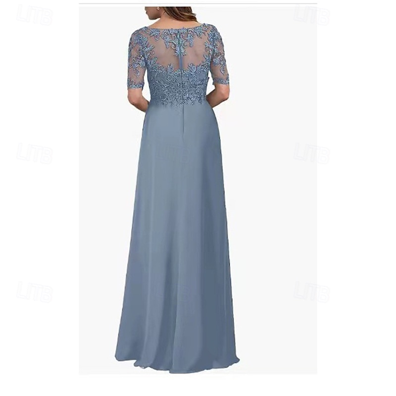 A-Line Mother of the Bride Dress Elegant Simple V Neck Asymmetrical Chiffon Short Sleeve with Pleats 2025 2025 - $119.99 –P4