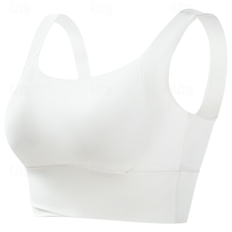 Women's Yoga Bra Sports Bra Pilates Bra Bra Top Push Up Seamless Anti-vibration Wireless Solid / Plain Color Sport Activewear Watermelon Red Black Gym Zumba Running 2025 - $13.99 –P7