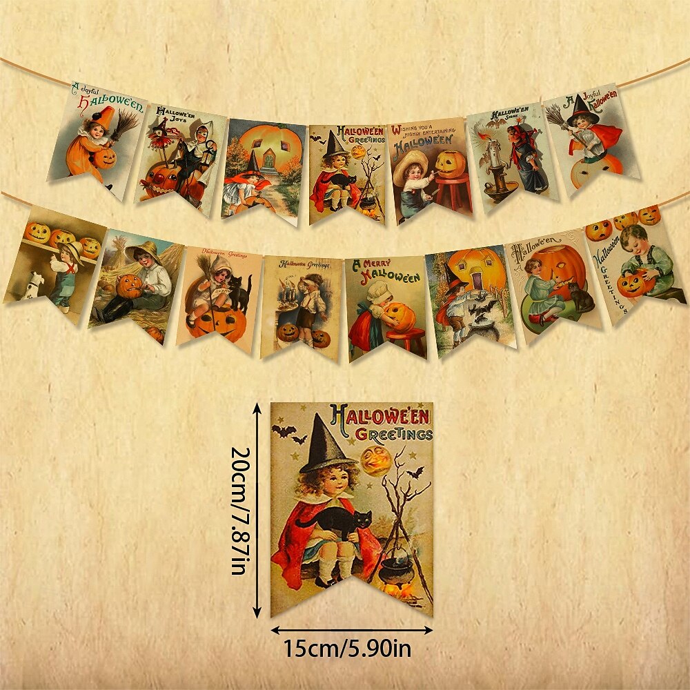 halloween podnoszenie flagi retro baner frak kwiat ustawienie dekoracji rekwizyty artykuły imprezowe 2025 - $9.49 –P2