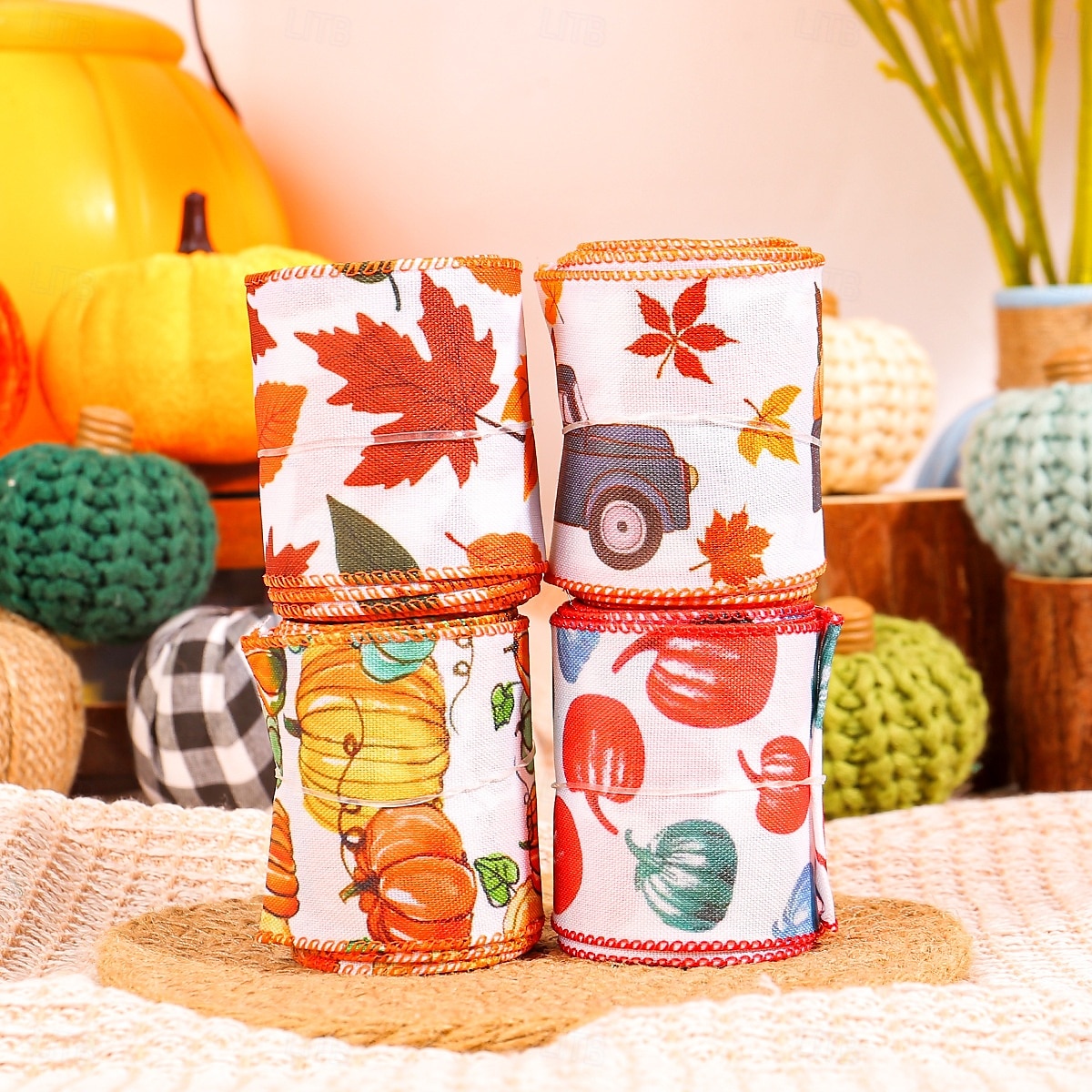 1 Roll Fall Burlap Ribbon,Buffalo Plaid Wired Edge Ribbon with Pumpkin Pattern Thanksgiving Theme Craft Ribbons Rustic Autumn Harvest Ribbons for Wrapping Gifts Making Wreath Bow 2025 - $6.99 –P5