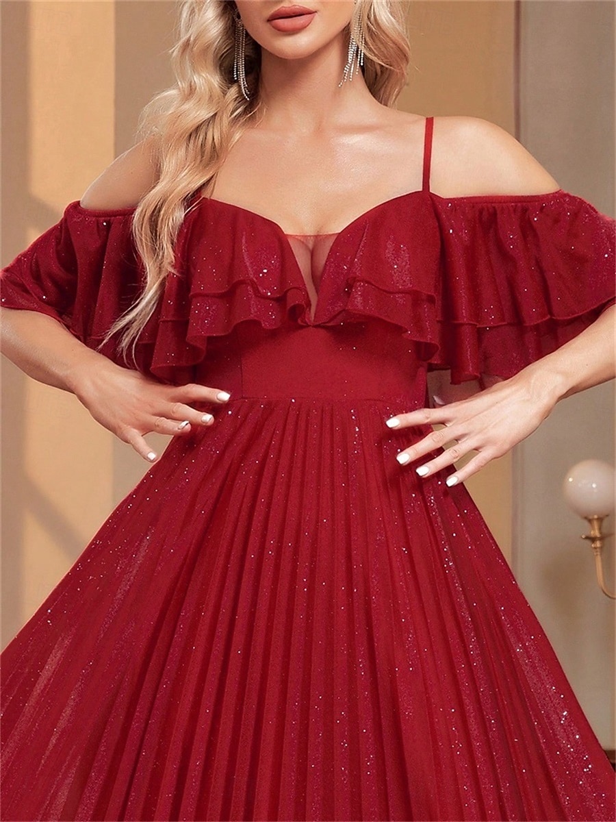 Linha A vestidos de quinceanera Elegante Vestido Formal Casamento Longo Sem Manga Com Alças Finas Chiffon Sem parte Traseira com Pregas 2025 de 2025 por $99.99 –P3