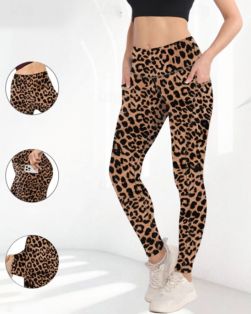 Women's pilates leggings Capri Leggings Sports Pants Pockets Lightweight Pilates Gym Running Pants Solid Color Navy Black Pink Plus Size Sports Activewear Micro-elastic 2026 - $17.49 –P1