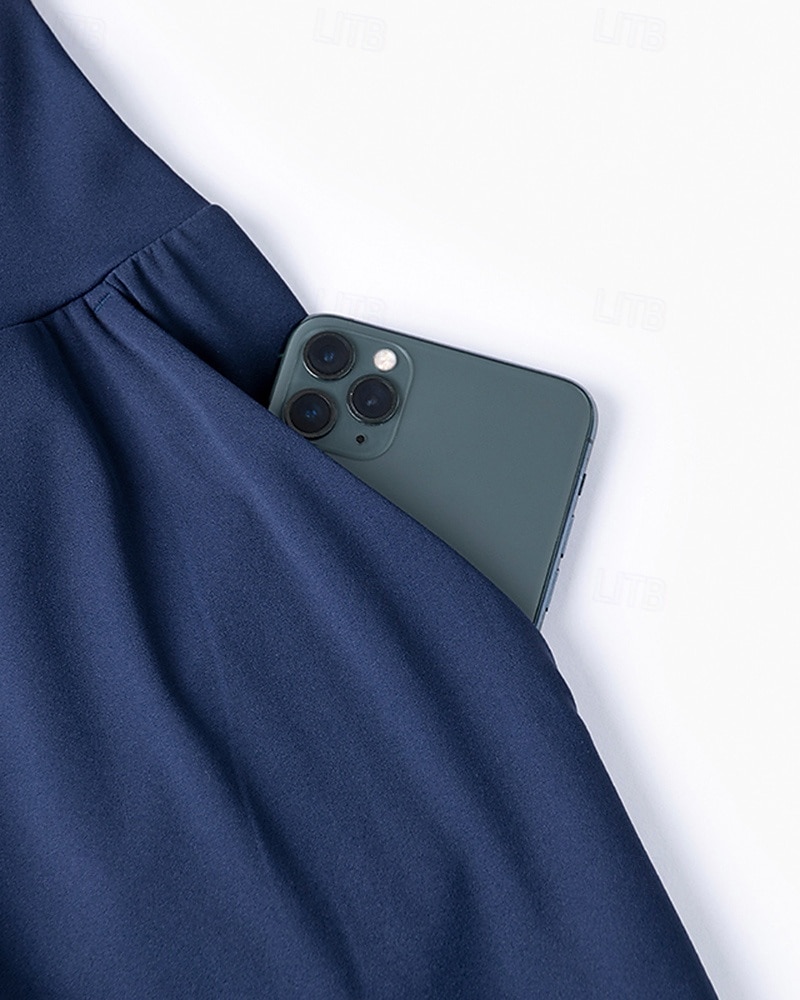 Damen Fitnesshose Pilates-Hosen Yogahose Mit Taschen Leicht Hohe Taille Fitnessstudio Pilates Zumba Unterteile Einfarbig Schwarz Weiß Dunkelmarine Herbst Sport Sportkleidung Mikroelastisch Lässiger 2025 - $35.99 –P20