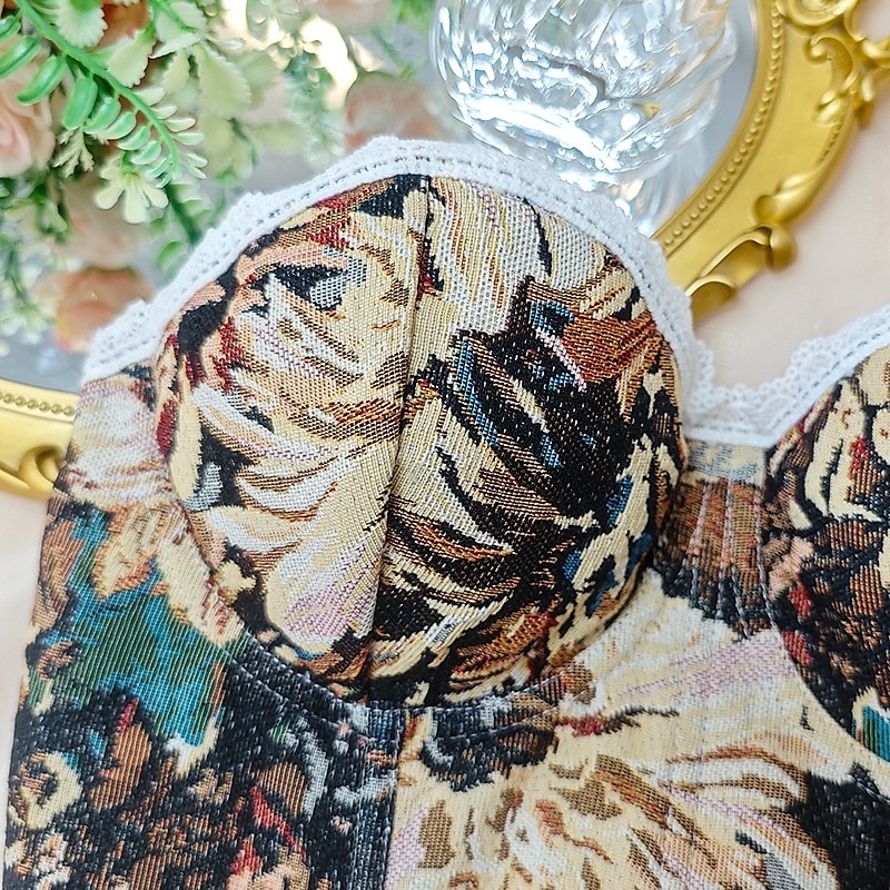 Retró Középkori Reneszánsz Fűző Prsluk Bustier Virágos Jacquardszövet Jelmez Női Kelta Fantasy Mindszentek napja Farsang Parti Alkalmi / Napi LARP Felnőttek Fűző 2025 - $22.99 –P7
