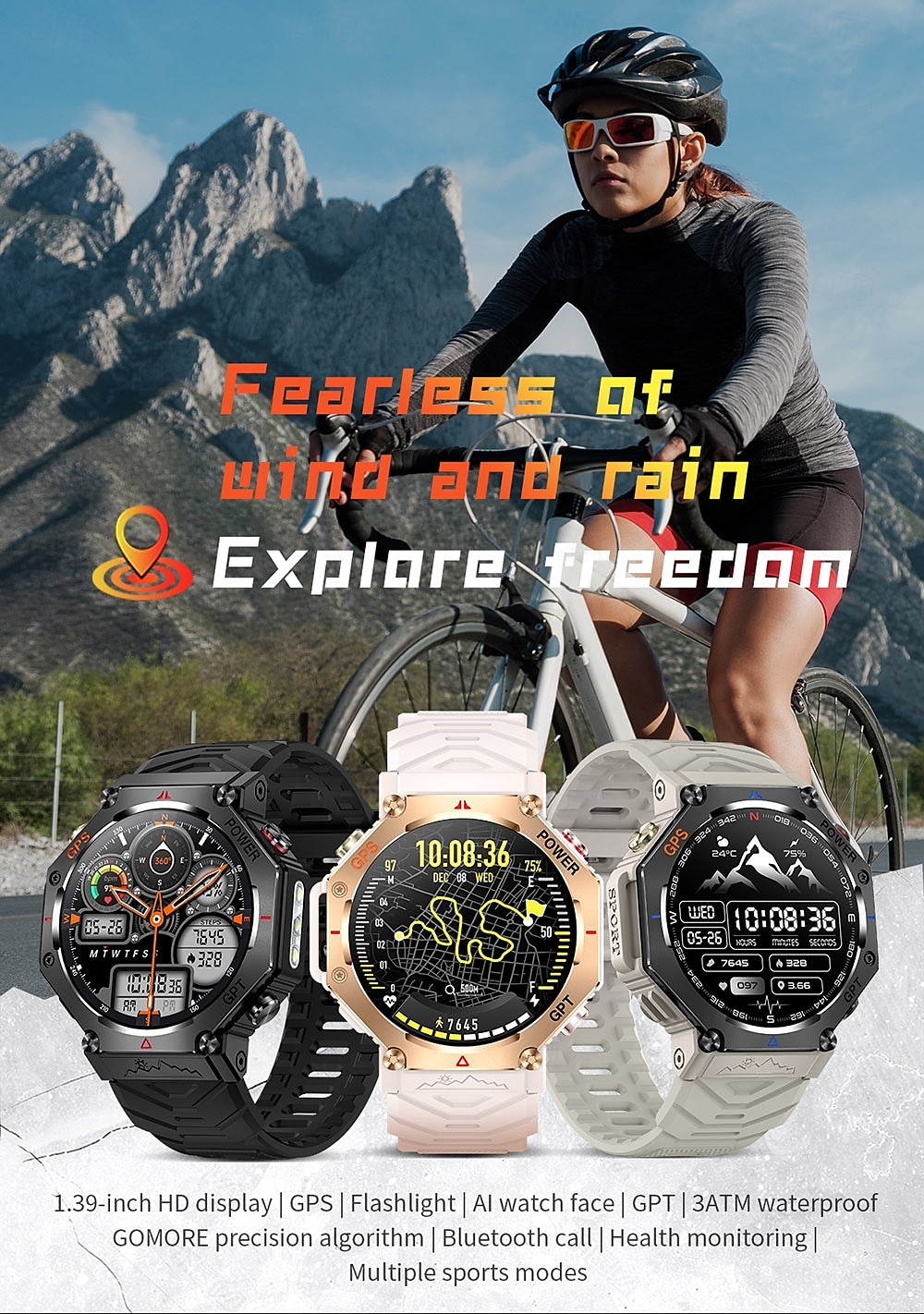 New ChatGPT AI assistant Smart Watch 5ATM Waterproof GPS Built-in Dual-band GNSS Compass Military Sport Smartwatch Men Woman 2025 - $53.99 –P1