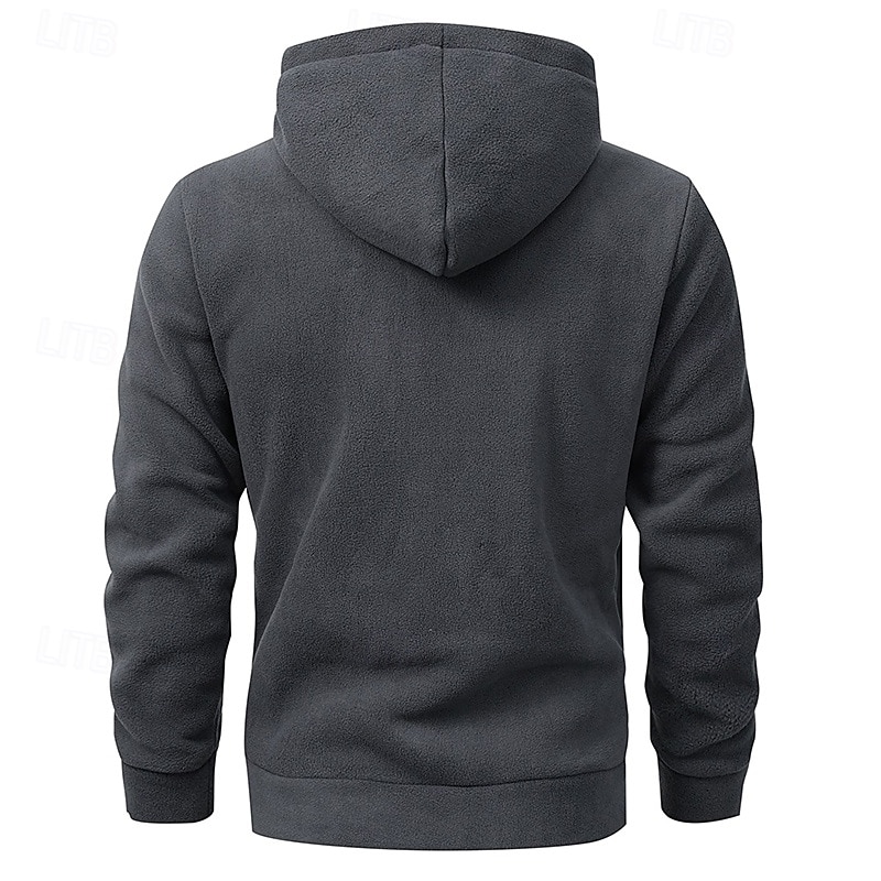 Herren Windjacke Wanderjacke Fleecejacke Außen Warm Wanderoutfits Wanderbekleidung Winter Herbst Oberteil Camping / Wandern / Höhlenforschung Laufen Dunkelgrau Schwarz Armeegrün 2025 - $25.59 –P2
