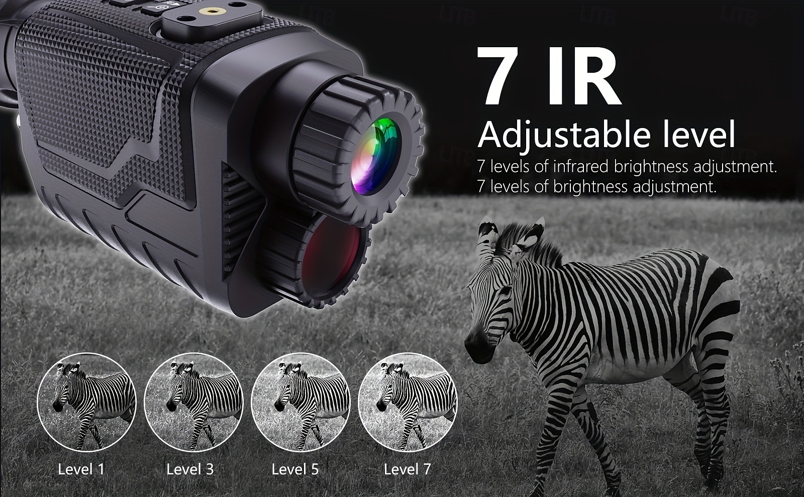 Hunting & Outdoor Night Vision Monocular - FHD 4K Video 400m Infrared 8X Optical Zoom 72 Wide Field of View IP54 High Quality USB Rechargeable Head-Mounted for Hunting Fishing Camping (Black) 2025 - $151.99 –P3