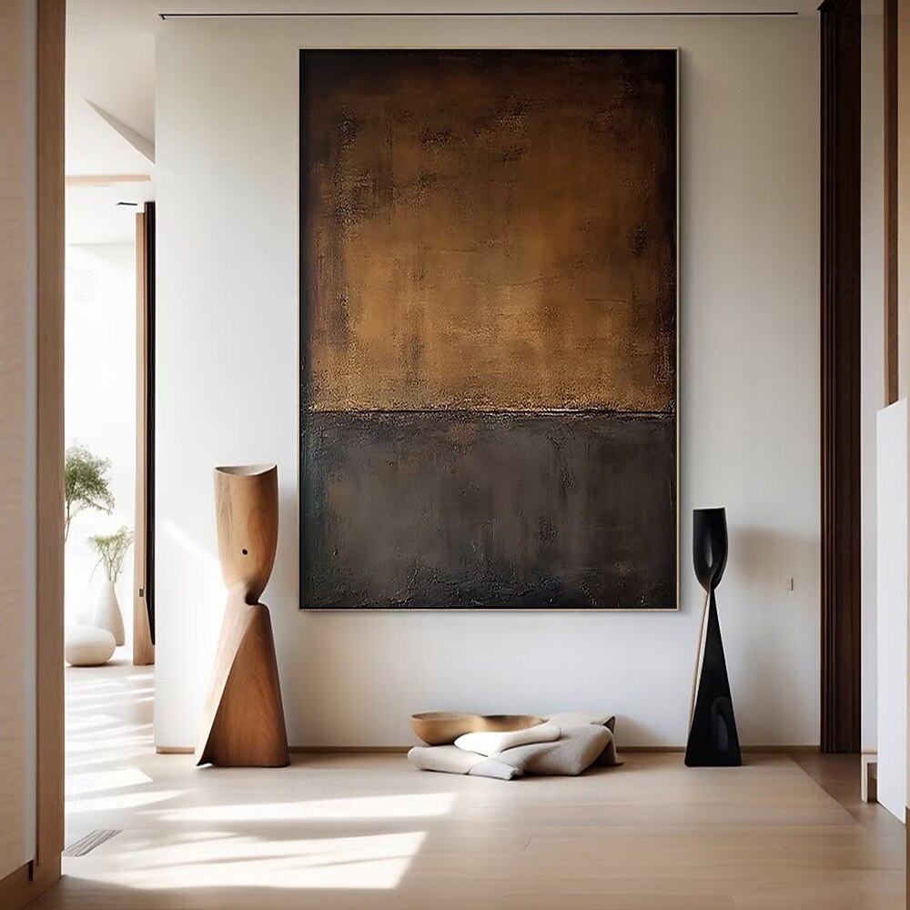 Mintura Hand Painted Abstract Black Brown Oil Paintings on Canvas Modern Abstract Wall Art Picture For Home Decoration Ready To Hang With Stretched Frame 2025 - $233.79 –P3