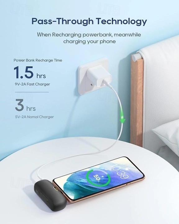 Small Portable Charger for iPhone with Built-in Lightning Cable 3000/5000mAh Power Bank Fast Charging for Phone 2025 - $19.99 –P6