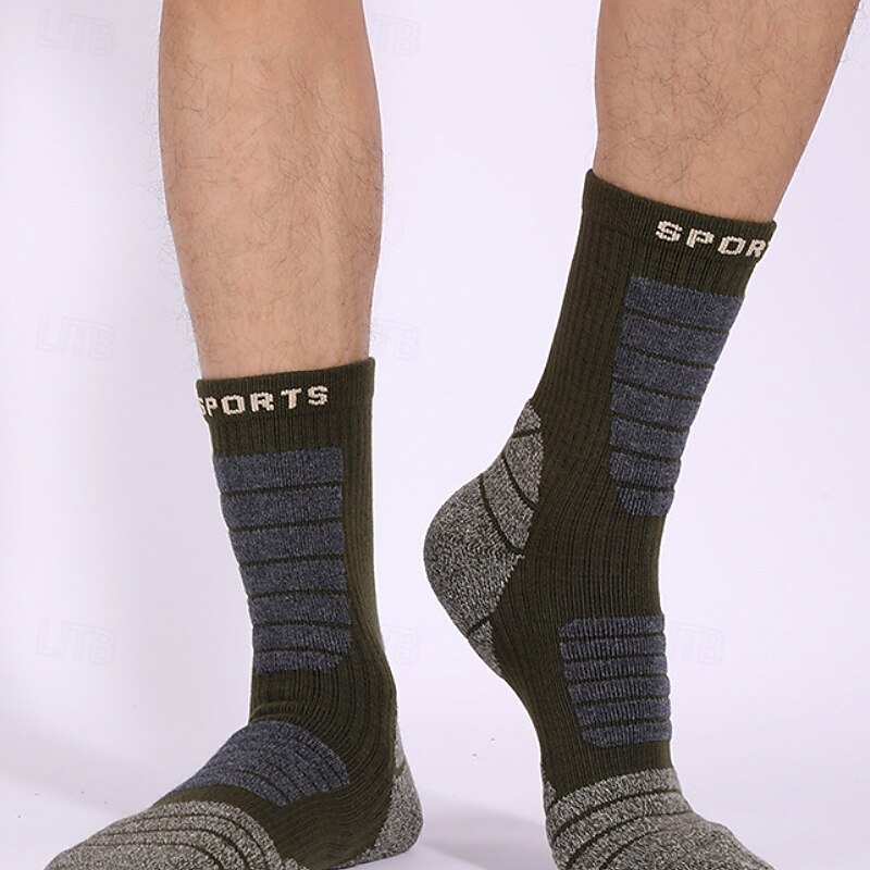 1 Par Hombre Mujer calcetines de lana merino Calcetines de senderismo Calcetines para correr Mantiene abrigado Transpirable Anti ampollas Grueso Invierno Al aire libre tripulación media Retazos Lana 2025 - $11.49 –P12