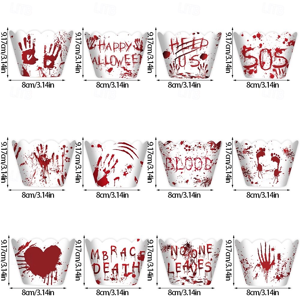 Halloweendecoraties, fotoscènes, rekwisieten, cartoons, papieren taarten, papieren bekertjes, rond de randen, feestbenodigdheden 2025 - $7.99 –P5