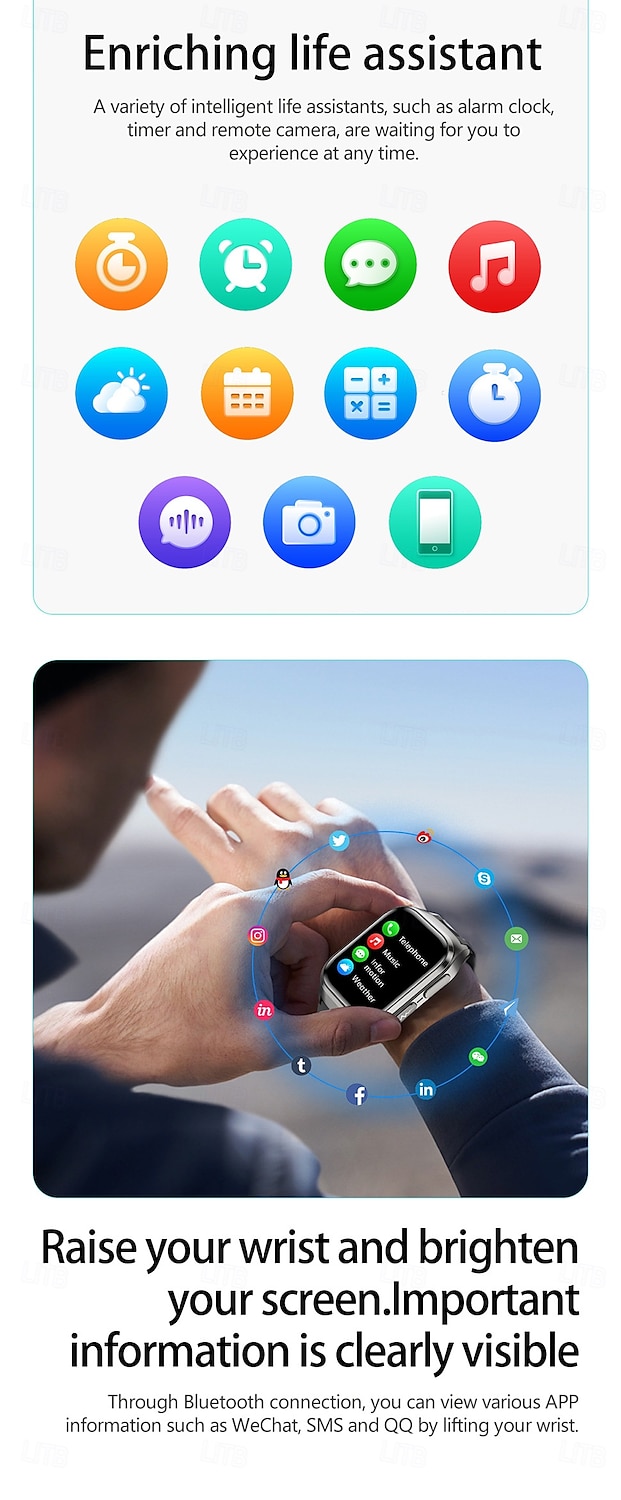 Воздушный насос Тип подушки точное измерение артериального давления ЭКГ электрокардиограмма мониторинг температуры шагомер Совместимость Bluetooth вызов с Android iOS Для женщин мужчин Долгий режим 2026 - $153.99 –P14