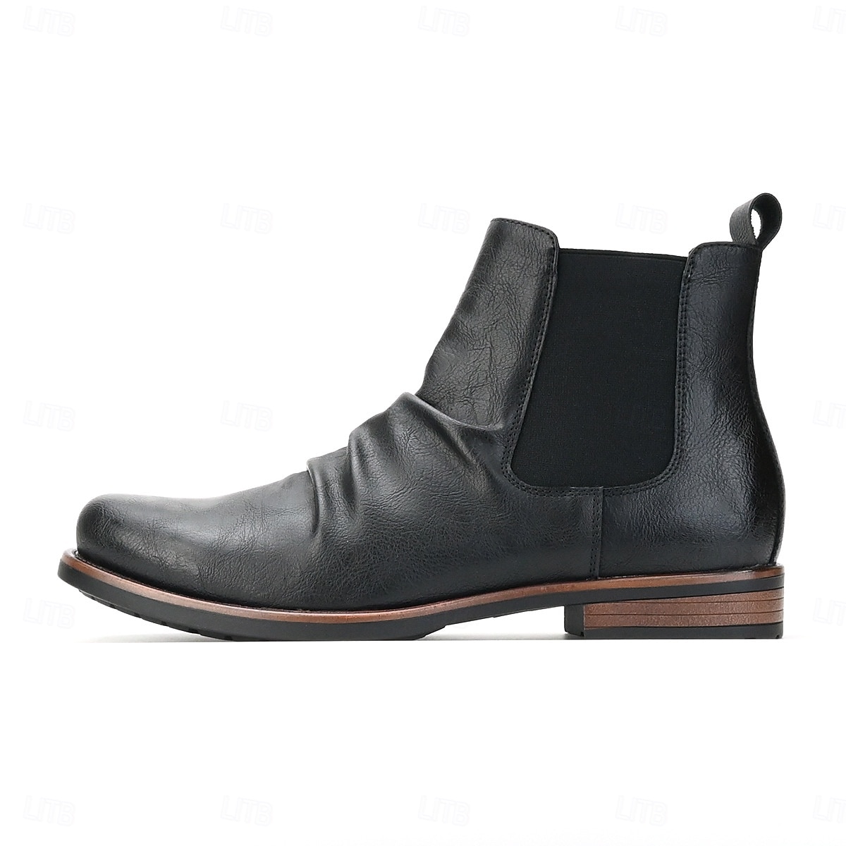 stivali chelsea da uomo in similpelle marrone – eleganti e moderni con lati elastici, ideali per riunioni formali e uscite informali del 2025 a $64.99 –P8