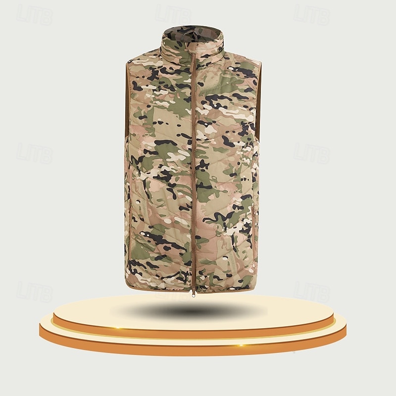 Herren Wanderweste Daunenweste Steppweste Ärmellos Weste Außen Thermowarm Leicht Atmungsaktiv Winter Reißverschluss Polyester Tarnung Gelb Grün gelb Jagd Angeln Klettern 2025 - $29.99 –P5