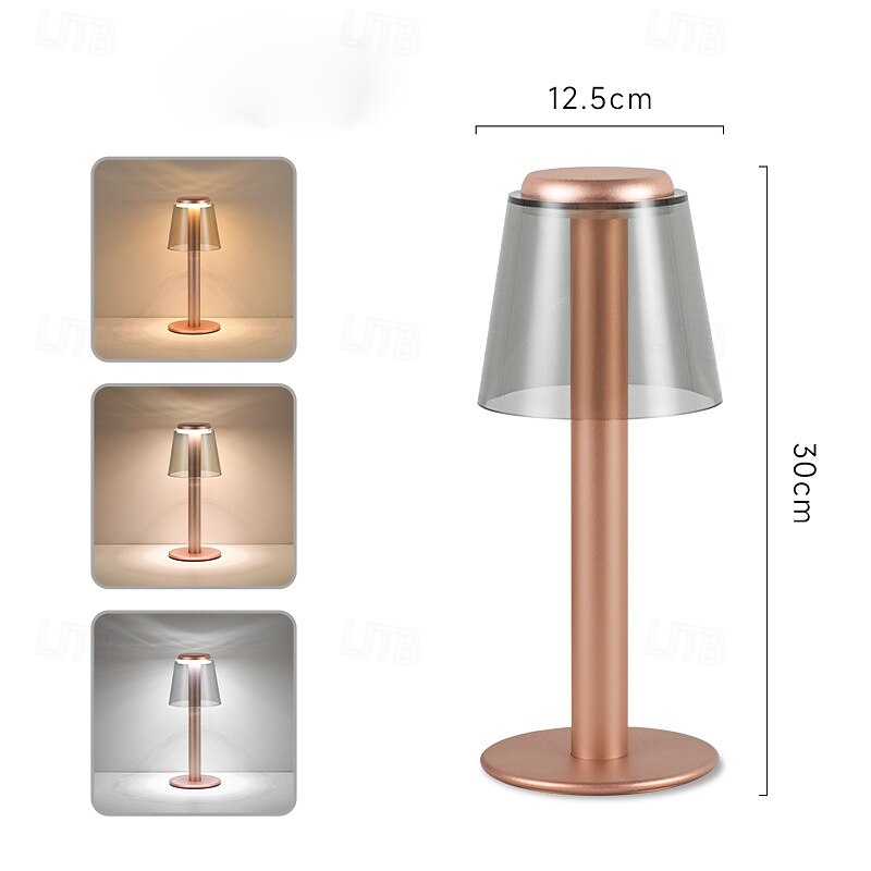 Lampe de table sans fil en métal avec capteur tactile, lampe de bureau à LED, lampe à intensité variable en continu à 3 couleurs, veilleuse pour chambre d'enfant, bureau et café de 2025 ? $448.09 –P3