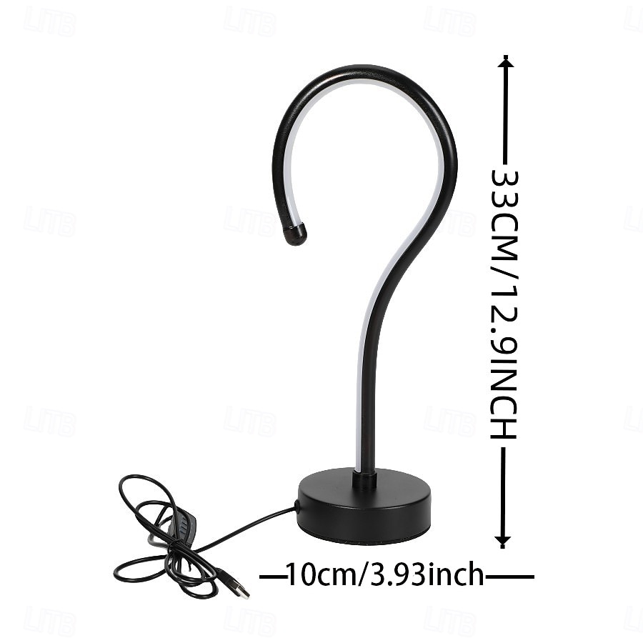 Lampe de bureau créative en forme de point d'interrogation pour salon, chambre à coucher, lumière tricolore, moderne et contemporaine, alimentée par USB pour chambre à coucher <5v a / b de 2025 ? $15.99 –P2