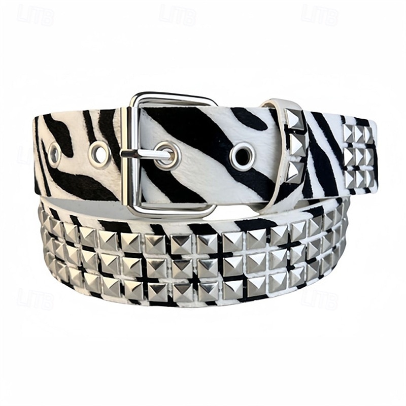 Miesten Vyö Automaattinen solki Pikavapautus Polyesteri PU Muoti Kestävä Säädettävä Leopardi Niitti Valkoinen Punastuvan vaaleanpunainen ulko- Päivittäin Lannevyö 2026 - $15.49 –P2