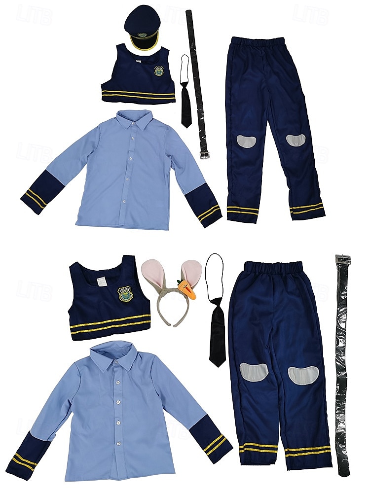 Detective degli animali Poliziotto / Poliziotta Coniglietto Abiti Costume Film d'avventura Cosplay for Ragazze Bambini Halloween Carnevale Performance Vestirsi in modo educativo Vestiti per eventi del 2026 a $54.99 –P2