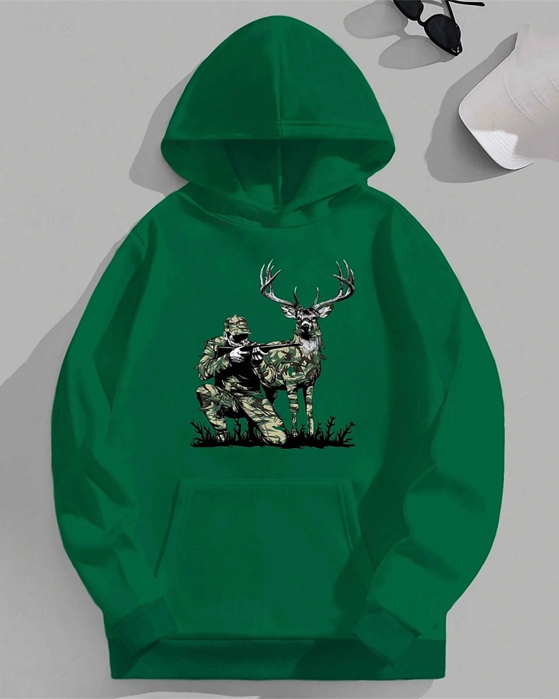 Pojkar 3D Hjort Huvtröja Långärmad Vår Höst Mode Streetwear Barn 4-12 år Huva Utomhus Ledigt Dagligen Normal 2025 - $18.99 –P4