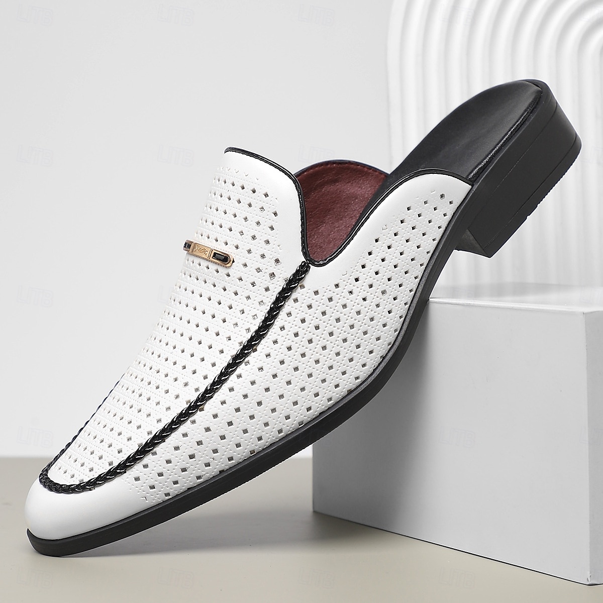 gule perforerte slip-on loafers for menn – dristig farge med pustende design, lette og stilige for sommerutflukter, bilkjøring og uformelle kontorantrekk 2026 - $46.99 –P6