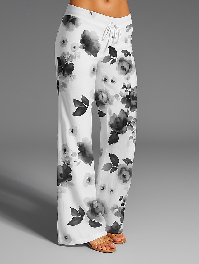 Per donna Culotte Gamba Larga Gamba larga Chinos Vacanza Vintage Stile Etnico Lunghezza intera Vita Alta Floreale Grafico Asciugatura Rapida Traspirabilità Morbido Inelastico All'aperto Vacanza Sport del 2025 a $24.99 –P2