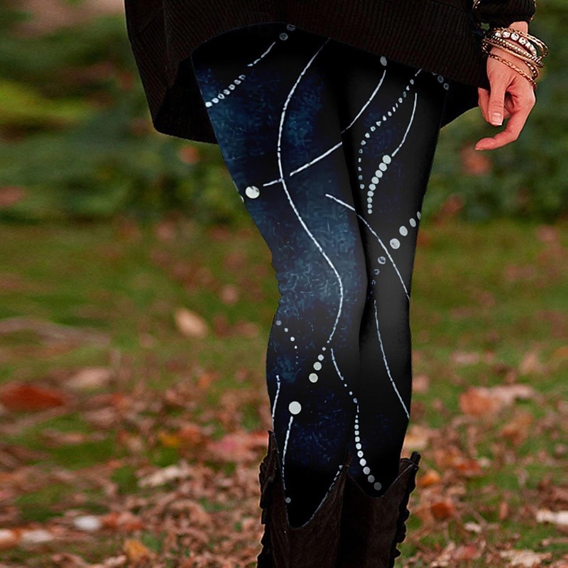 Damen Stoffhosen Leggings Gemütliche Leggings Streetwear Lässig Volle Länge Natürliche Taille Blume Elastischer Bund Druck Bequem Außenbereich Outdoor Urlaub Saphir Marineblau Marinenblau Schwarz 2026 - $19.99 –P2