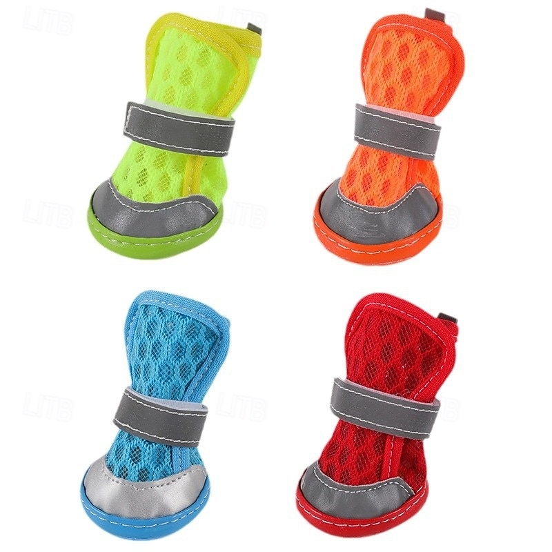 Síťované boty pro psy, boty pro domácí mazlíčky, prodyšné boty pro malé psy, vodotěsné sandály s protiskluzovou podrážkou a zapínáním na zip, odolný chránič tlapek pro domácí mazlíčky na horký chodník 2026 - $15.49 –P1
