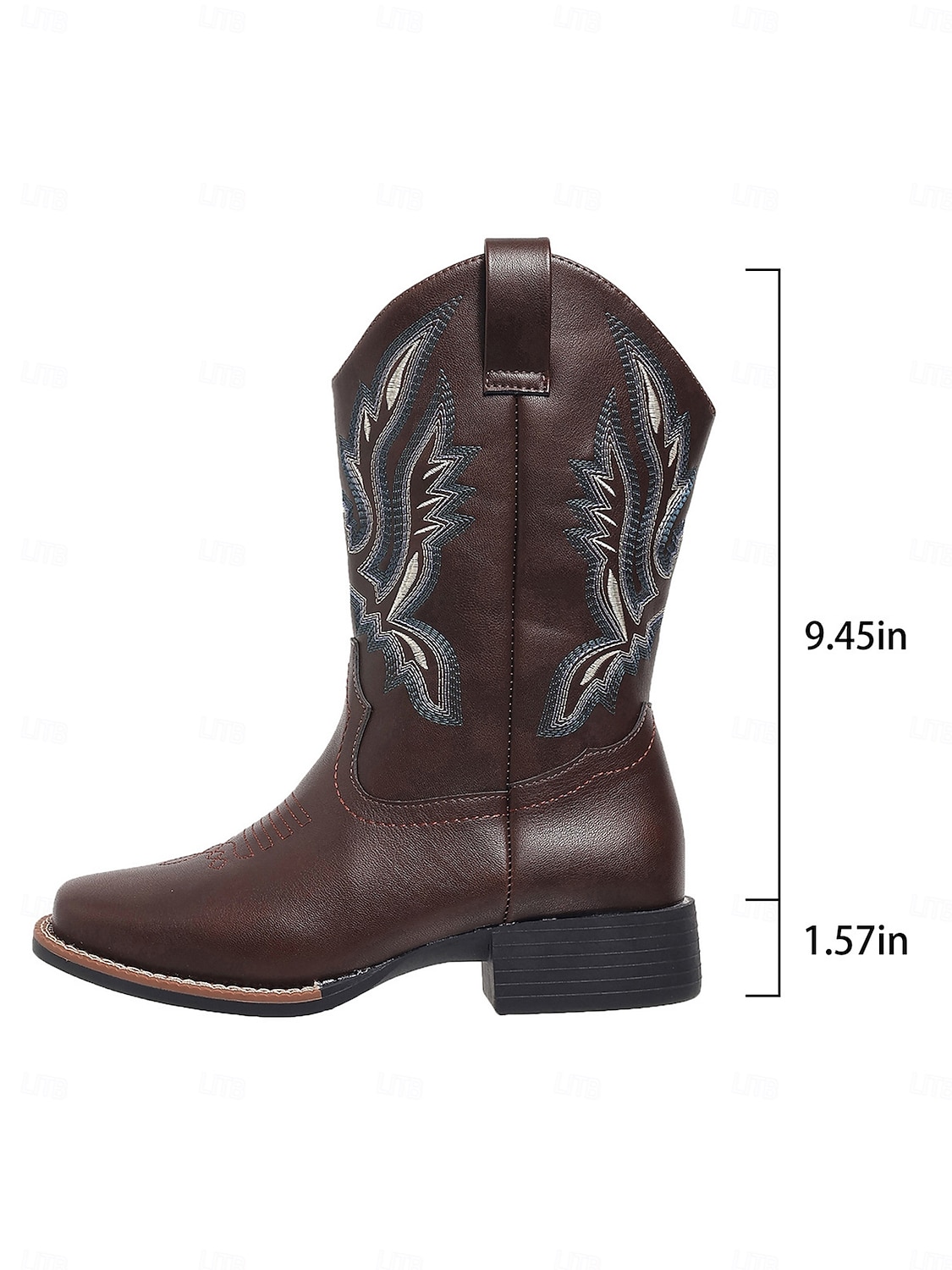 bottes de cowboy mi-mollet brodées pour femmes, bottes western en similicuir pour les travaux agricoles, les célébrations des récoltes et les événements rustiques en plein air de 2025 ? $42.99 –P2
