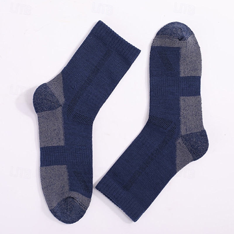 1 Par Mujer calcetines de lana merino Calcetines para correr Mantiene abrigado Transpirable Anti ampollas Grueso Al aire libre tripulación de cuarto Retazos Lana Merina Negro Blanco Azul Real para 2025 - $15.99 –P6