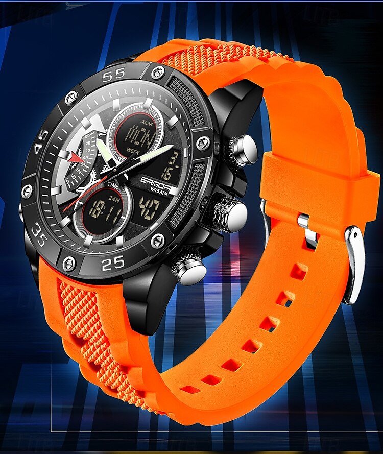 Sanda 5104 luxe elektronisch studentenhorloge, multifunctioneel, waterdicht, sporthorloge, staptijd, mode elektronisch studentenhorloge 2025 - $35.99 –P2